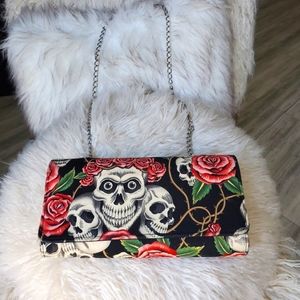 Rose Skull Chain Purse